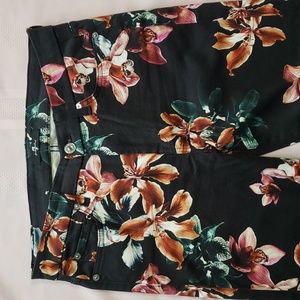 7 Seven for all mankind floral tropical flower black jeans